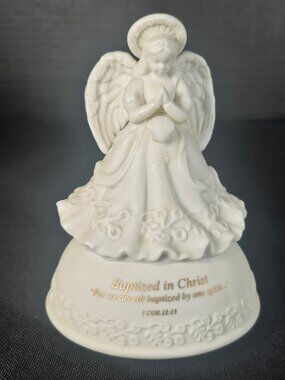"Baptized In Christ" Porcelain Musical Angel Figurine Heaven's Treasure